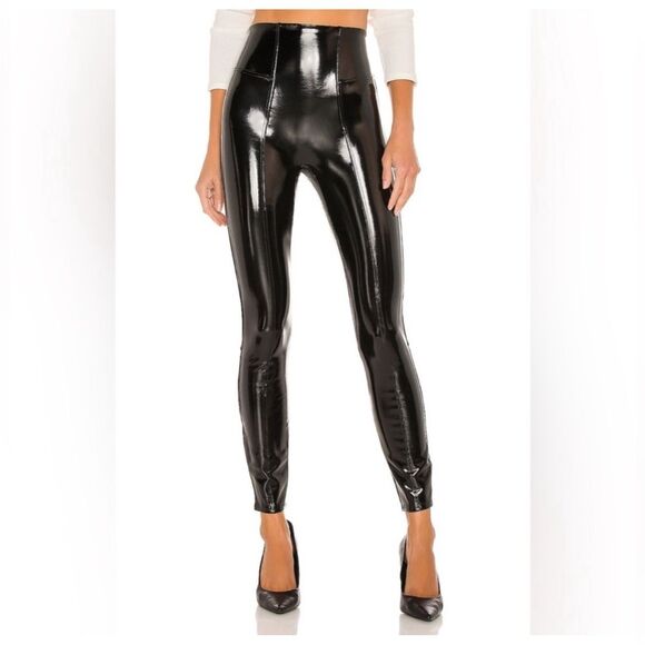 Spanx Faux Patent Leather Leggings in Classic Black Size S - Picture 3 of 16